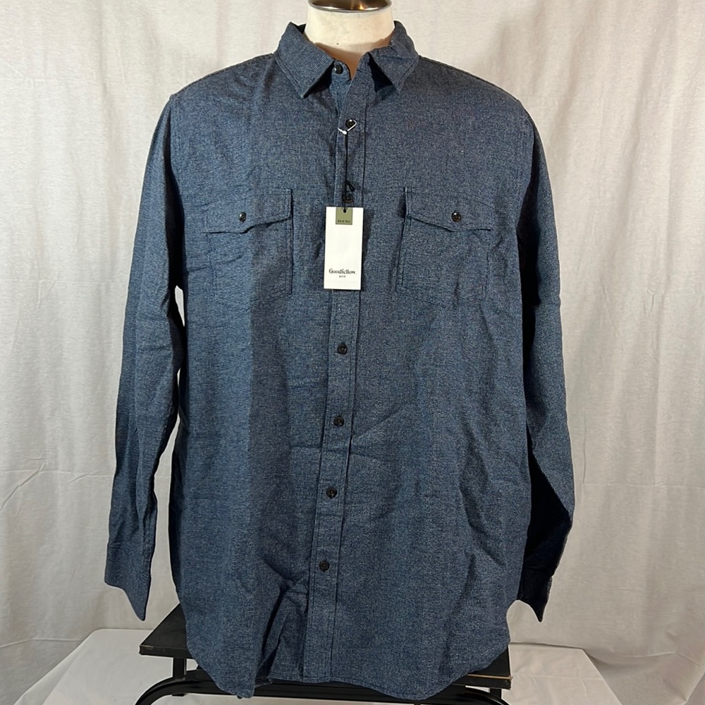 NEW Goodfellow & Co Mens Big & Tall Sz 2XB Tall.  Blue  long sleeve button up.
